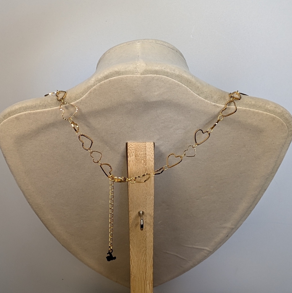 Tiffany & Co Designer Heart Gold Overlayed Palladium Necklace - Picture 6 of 7